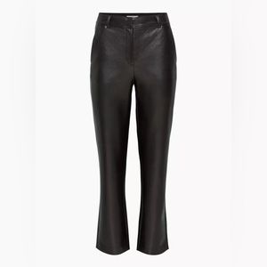 Aritzia Babaton Black Leather Command High Rise Pants